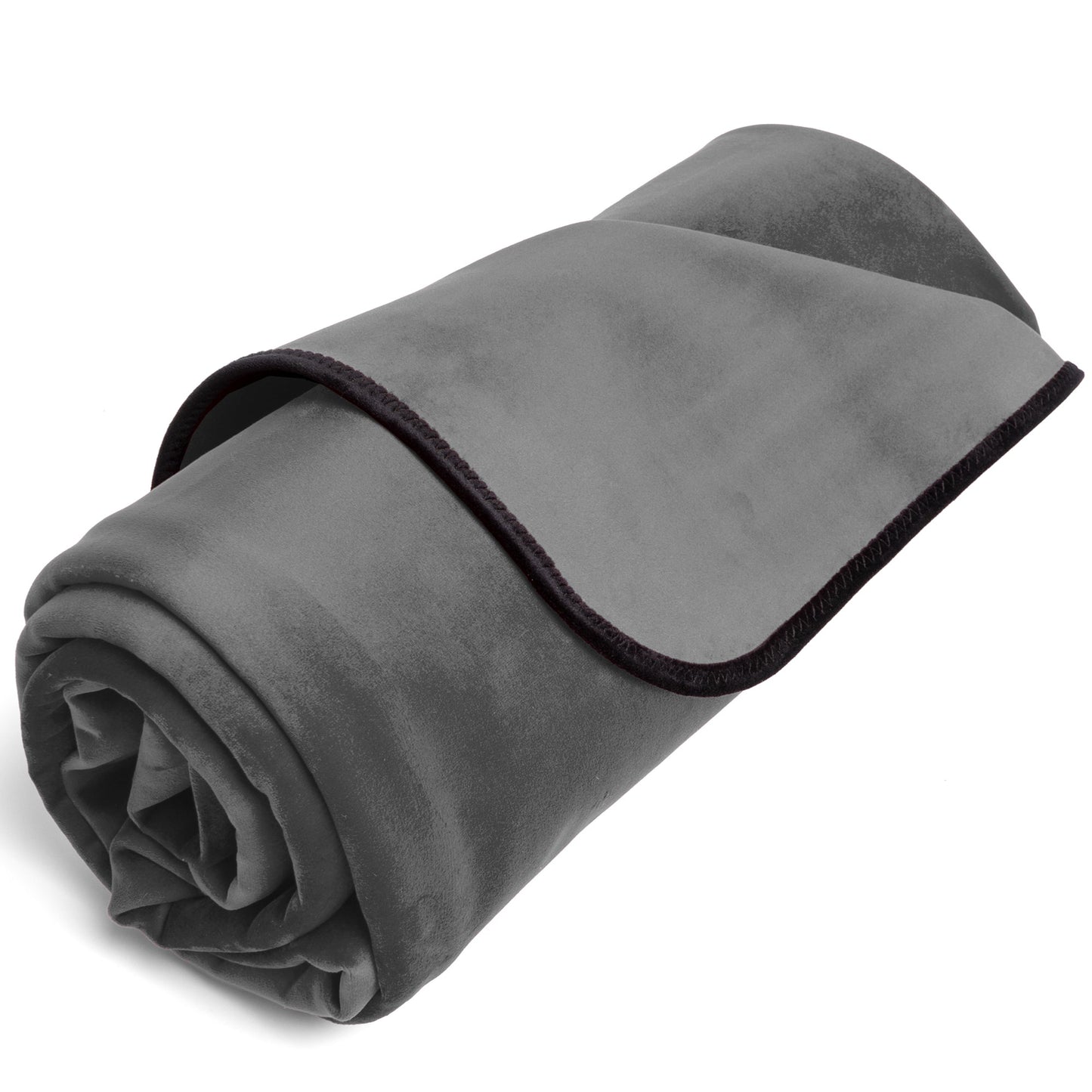 Travel Size Fascinator Throw Grey Microvelvet
