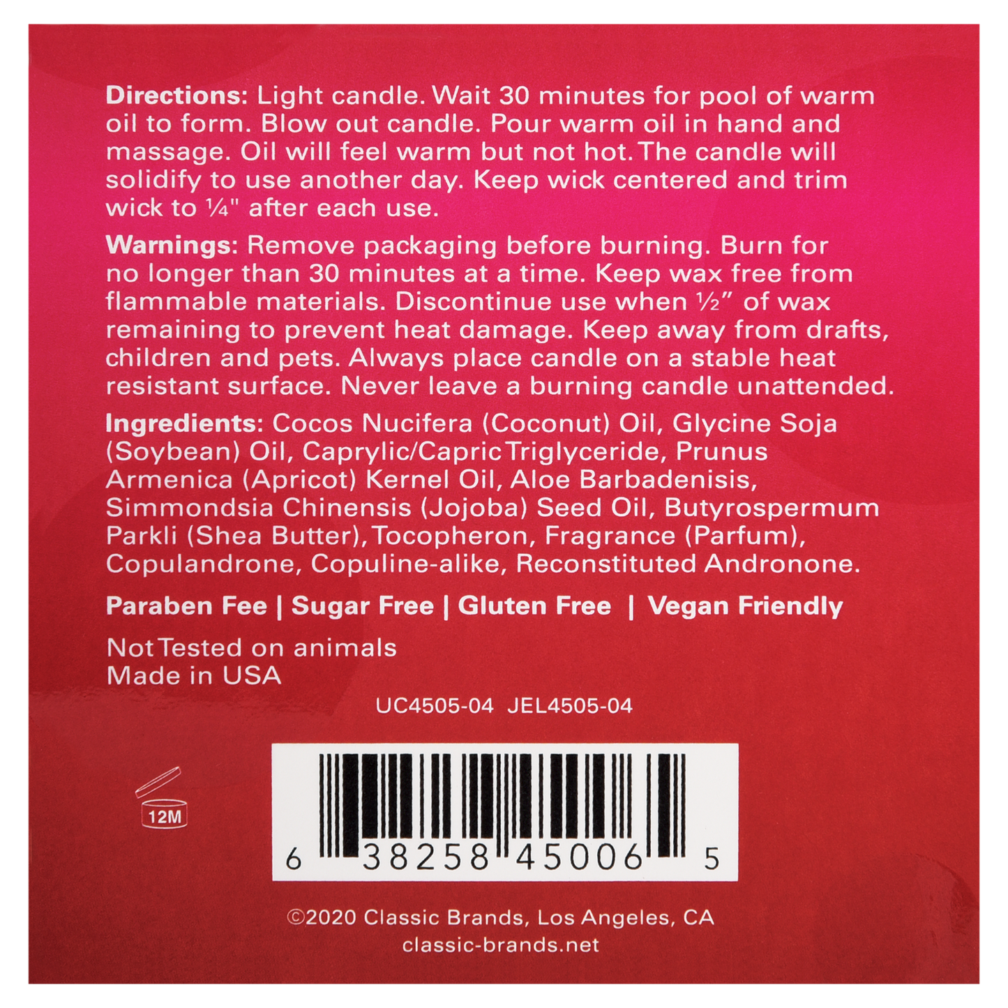 Netflix & Chill - Pheromone Massage Candle Berry Yummy 4oz | 113g